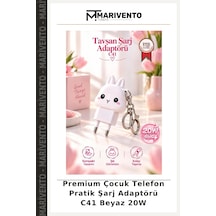Premium Çocuk Telefon Pratik Şarj Adaptörü C41 Beyaz 20w