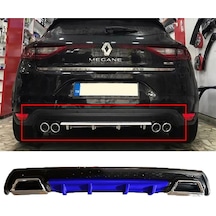 Renault Megane 4 Hb Mavi Difüzör Çiftli Kare Egzoz Görünümlü D Tip Difizör Uyumlu