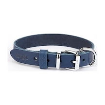 Deri El Yapımı Köpek Boyun Tasması 2x30-35 Cm Mavi - Elwm-300423 Çok Renkli