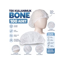 Tela Bone 100 Adet Tek Kullanımlık Bone - 920933482