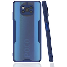 Xiaomi Uyumlu Poco X3 / Poco X3 Nfc / Poco X3 Pro - Kılıf Kenarı Renkli Arkası Şeffaf Parfe Kapak - Lacivert