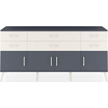 Arges Konsol 2 Raflı 6 Çekmeceli 4 Kapaklı 176x30x83 Antrasit-antrasit/aytaşı Antrasit/aytaşı