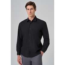 Morven Erkek Siyah Basic Regular Fit Sert Yaka Gömlek 25mc004072001 Siyah