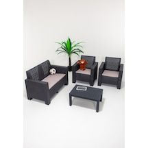 Aksu 2+1+1+s Balkon&teras Bahçe Mobilyası / Antrasit Gri Aksu 2+1+1+s Balkon&teras Bahçe Mobilyası / Antrasit Gri