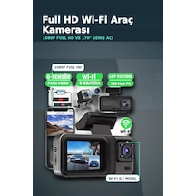 1080p Full Hd 3 Kameralı Araç İçi Kayıt Kamerası Seti Wi-fi Ve Park Modu Özellikli