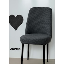 Tuğla Desen Oval Sandalye Kılıfı Likralı Esnek Yıkanabilir Lastikli Sandalye Örtüsü 1 Adet Antirasit - 794636120 Antirasit