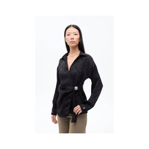 Quzu Siyah Kadın Gömlek Blz00847 Siyah