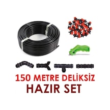 Eltar 150 Metre Deliksiz Düz Damla Sulama Sistemi Ve Ek Parçaları Damlama Borusu Hortumu