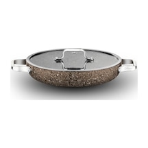 Brioni Stone-age Terra 24cm Çizilmez Yanmaz Yapışmaz İndüksiyonlu Sahan Kahverengi