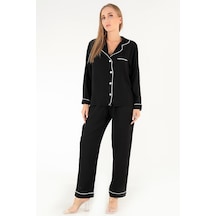 Doremi Uzun Kollu Siyah Kadın Pijama Takım Siyah-s-m Siyah