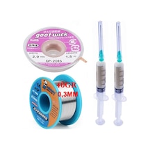 Soldering Wıre 63 Sn-37 Pb Lehim Teli 40 Gr. 03 Mm Flux Lehim Toplama Lehim Emme Fitili 2,0mm Seti 3in1arada St02