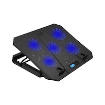 Juo Ventus 5 Fanlı 2200 RPM LCD Ekranlı Led Aydınlatmalı Hız ve Yükseklik Ayarlı Gaming Oyuncu Notebook Soğutucu
