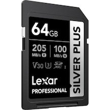 64gb Silver Plus Sd Uhsı V30 U3 205mb/s Hafıza Kartı