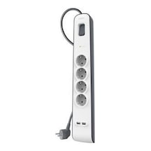 Belkin BSV401VF2M 525 Joule 2 Usb'li 4'lü 2 M Akım Korumalı Priz (Outlet)