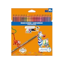 24'lü Renkli Kuru Boya Kalemi Seti 124-Pembe