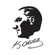 Imzalı Atatürk Silüet Oto Sticker 15 Cm X 20 Cm