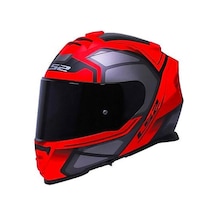 Ls2 Storm 2 Faster Mat Kırmızı Kapalı Motosiklet Kaskı Siyah Camlı Kırmızı