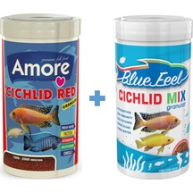 Cichlid Red Granules 1000ml + Blue Feel Cichlid Mix 1000ml Kutu