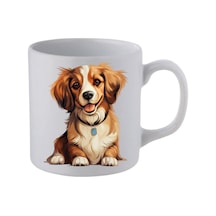 Sevimli Köpek Baskılı Beyaz Kupa Bardak - Seramik Çay, Kahve Hediyelik Bardağı