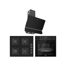 Ferre New Fryart - Steamart SC Serisi Ultra Sessiz Siyah  QEP64CS-SC205-D080-SA Ankastre Set