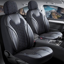 Mini Countryman Deri Detaylı Oto Koltuk Kılıfı Ön Arka Set Siyah Mavi Siena Seri Şhn
