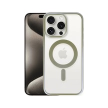 Apple iPhone Uyumlu  15 Pro Uyumlu Kılıf Erozi Magsafe Kapak - Gri