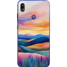 Redmi Note 7 Uyumlu Renkli Pastel Günbatımı Baskılı Silikon Kılıf