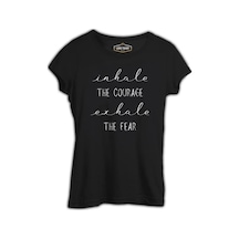 Yoga - Exhale The Fear Siyah Kadın Tshirt