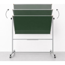 Emaye Yüzey 360 Dönerli Mobil Yazı Tahtası 120x120cm Yeşil