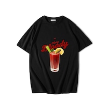 Brz Collectıon Brz Collection Unisex Oversize Bloody Mary T-shirt Siyah