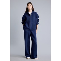 Defacto Relaxed Fit Düz Dalgıç Kumaş Geniş Paça Eşofman Altı H0939ax26aunv241 Lacivert-nv241