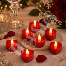Dekoratif Pilli Tealight Led Mum Kırmızı