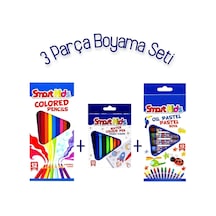 Pastel Boya Kalemi 12'li + Kuru Boya Kalemi 12'li + Keçeli Boya Kalemi 12'li