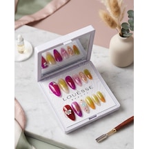 Louésse Candy Splash Takma Tırnak 12 Li Renk Geçişli Taşlı Nail Set