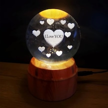 I Love You Tasarım Standlı Cam Küre Diğer