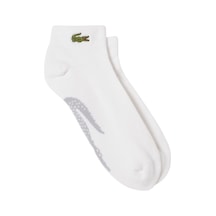 Lacoste Short Cotton Sport Socks Örme Logo Havlu İçli Tekli Patik Çorap Erkek Beyaz Beyaz