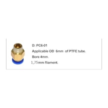 3D Yazıcı Pnömatik Konnektör Pc6-01 Fla 1.75Mm X 1 Adet
