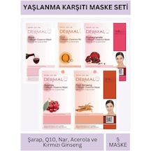 Dermal Şarap Q10 Nar Acerola Ve Kırmızı Ginseng Özlü Maske Seti 23gr X 5adet