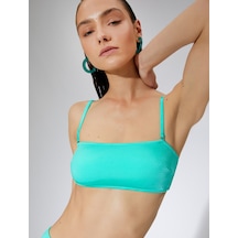 Koton Straplez Bikini Üstü İnce Askılı Kaplı Yeşil 3sak10143bm 3SAK10143BM989 Koyu Yeşil