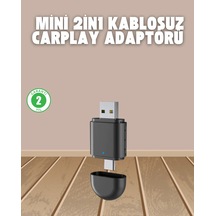 Lb Kablosuz Carplay Adaptörü Usb-a & Type-c Uyumlu Hızlı Bağlantı Cihazı