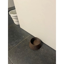 Bezos 3d Baskı Çizgili Köpek Mama Kabı Modern Minimalist Evcil Hayvan Mama Ve Su Kabı Kahverengi Bty