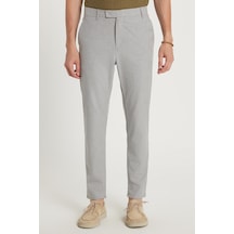 Tudors Erkek Slim Fit Dar Kesim Chino Yandan Cepli Pamuklu Gri Pantolon-35722 Gri