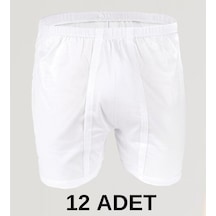 12 Adet Erkek % 100 Pamuk Arjantin Penye Boxer Beyaz 65 Kg-115 Kg 001