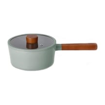Neoflam Fika Cam Kapaklı Alüminyum Döküm Sos Tencere 18 CM Gri