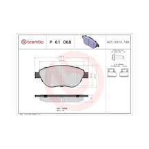 Peugeot 307 On Fren Balatasi 1.4 2005-2008 Brembo P61068