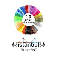 İstanbul Filament Pla 3d Kalem Yazıcı İçin 10 Renk 10x5 Metre 50 Metre Pla Filament 1.75mm