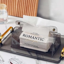 Sarı-ıns Şeffaf Romantik Doku Kutusu Masaüstü Kağıt Tutucu Depolama Peçete Kutusu Organizatör Süslemeleri Özel Saklama Kabı