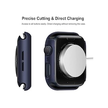 Apple Watch 1/2/3/4/5/6 Seri 38 Mm Ekran Koruyucu Ve Kılıf Bir Arada Tam Koruma Lacivert Çok Renkli