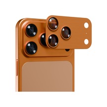 Apple iPhone Uyumlu 17 Pro Max İçin Ipg Prolens Tam Kamera Lens Koruma, Çerçeveli Tek Gövde Kamera Lens Koruması Turuncu Kozmik Turuncu