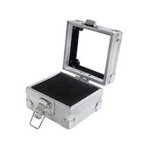 Mufunye 30 Delikli Oje Başlığı Saklama Kutusu, Taşınabilir, Gümüş